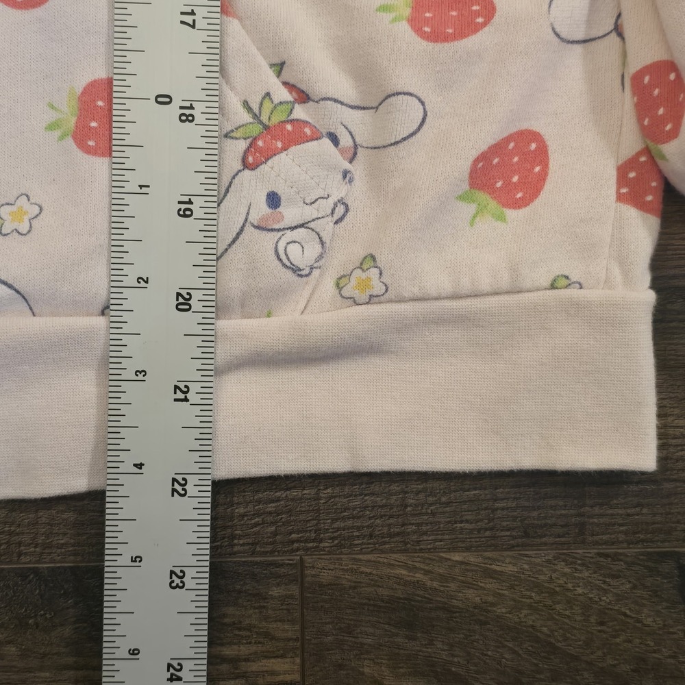 Sanrio Cinnamoroll Strawberry Hoodie S Pink Kawaii Cute‎ Y2K Coquette - Picture 9 of 10
